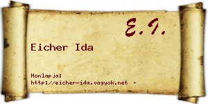 Eicher Ida névjegykártya